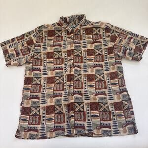 Vintage Guy Harvey Aftco Bluewater Hawaiian Shirt Casual Button Down Cotton 2XL